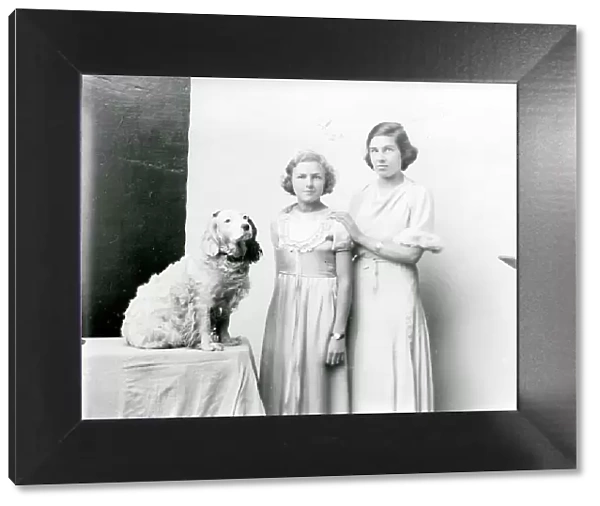 Whittington Girls [with spaniel dog], December 1933