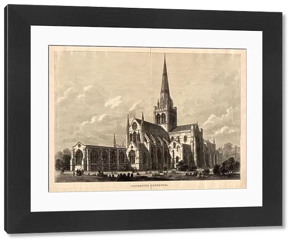 Engraving of Chichester Cathedral, 1881
