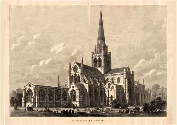 Engraving of Chichester Cathedral, 1881