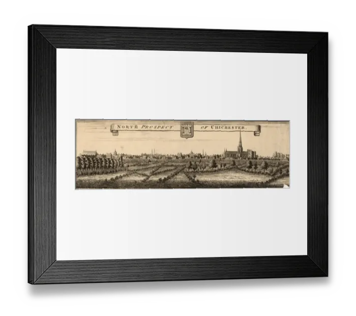 Framed Print : Engraving of North Prospect of Chichester Framed Print : Engraving of North Prospect of Chichester