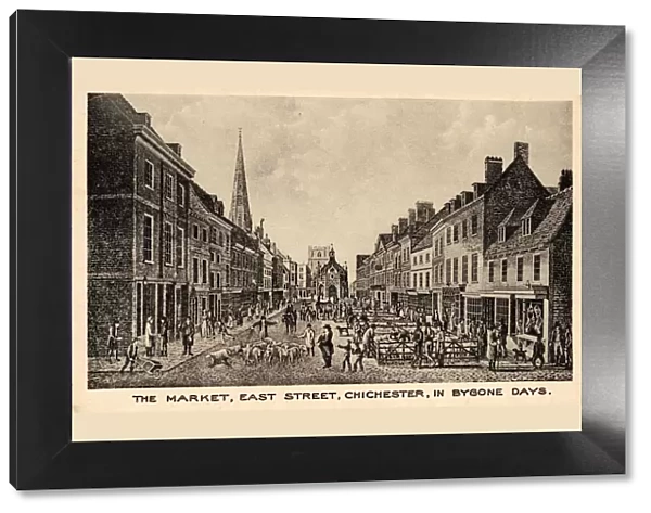 The market, East Street, Chichester in Bygone days