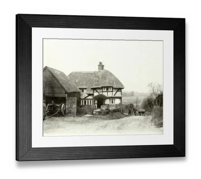 Framed Print : Old Cottage at Houghton, 1932