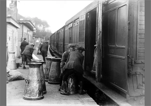 Loading the milk churns, May 1923