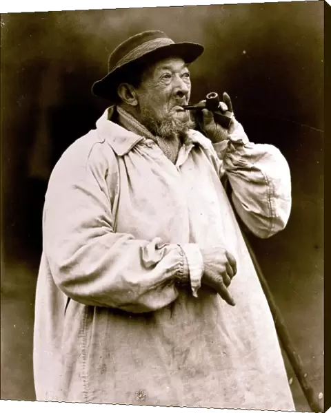 Old Shep lighting his pipe, January 1925