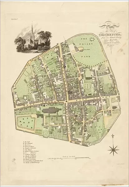 Map of Chichester within the City Walls, 1812