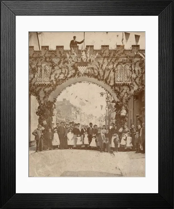 Framed Print : Jubilee Arch, West Gate, Chichester, 1897 Framed Print : Jubilee Arch, West Gate, Chichester, 1897