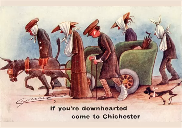 Comic postcard: If you re downhearted come to Chichester