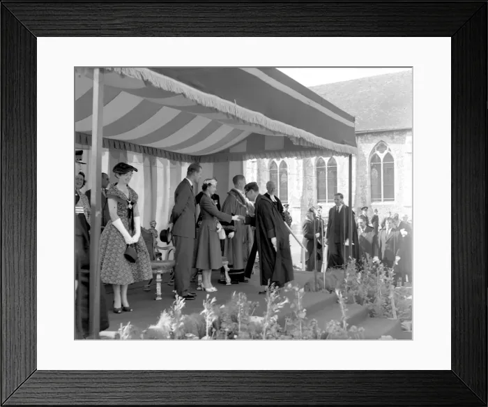 Framed Print : Visit of HM The Queen and Prince Philip, 30th July 1956 Framed Print : Visit of HM The Queen and Prince Philip, 30th July 1956