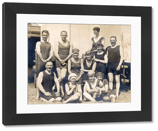Group of swimmers on Bognor beach, August 1920