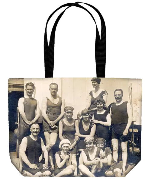 Group of swimmers on Bognor beach, August 1920