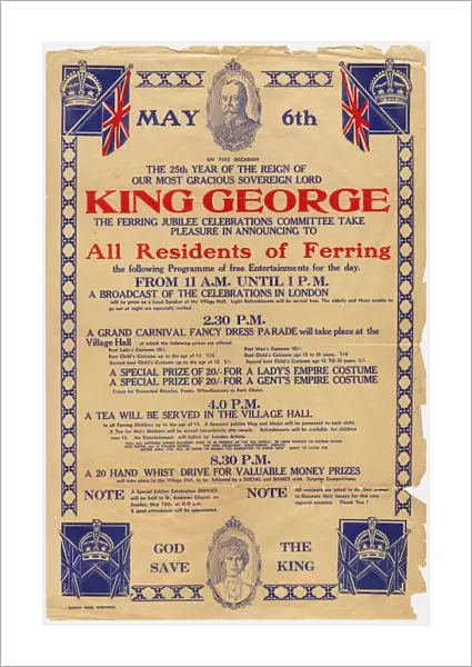 Silver Jubilee Programme for Ferring, 1935