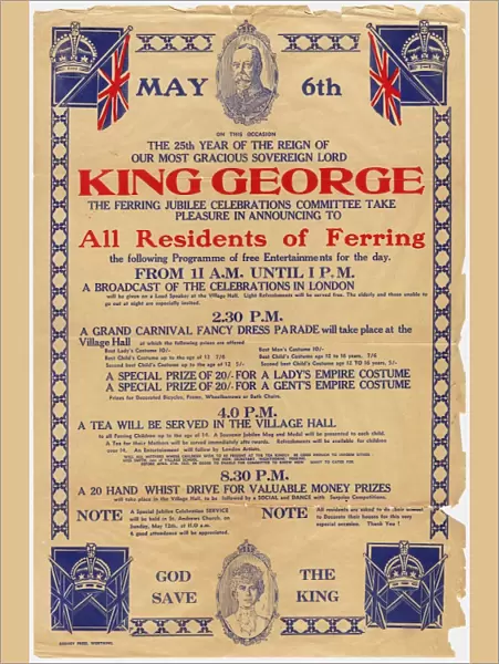 Silver Jubilee Programme for Ferring, 1935