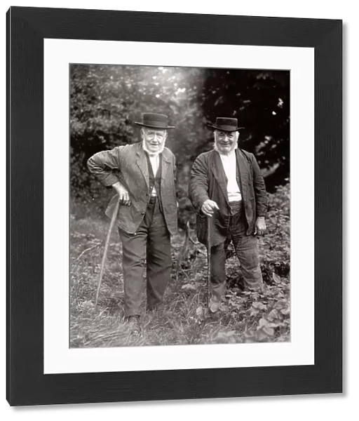 Two elderly gentlemen at Upperton, West Sussex, September 1935