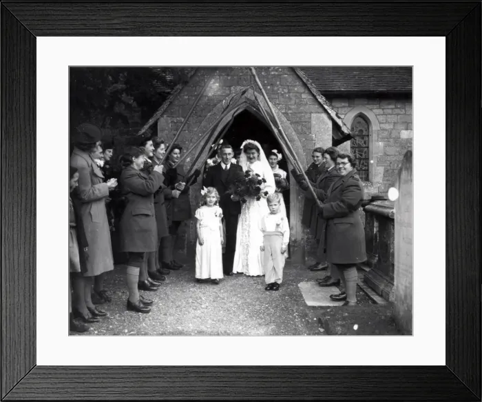Framed Print : Wedding, Fittleworth, 20th November 1943 Framed Print : Wedding, Fittleworth, 20th November 1943