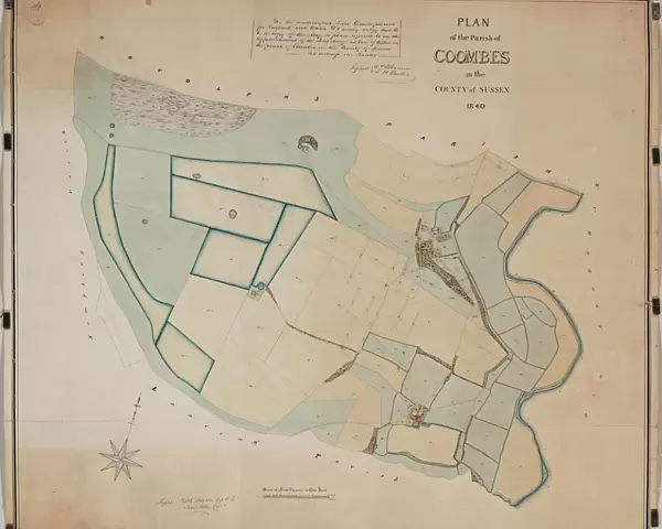 Coombes Tithe Map, 1840