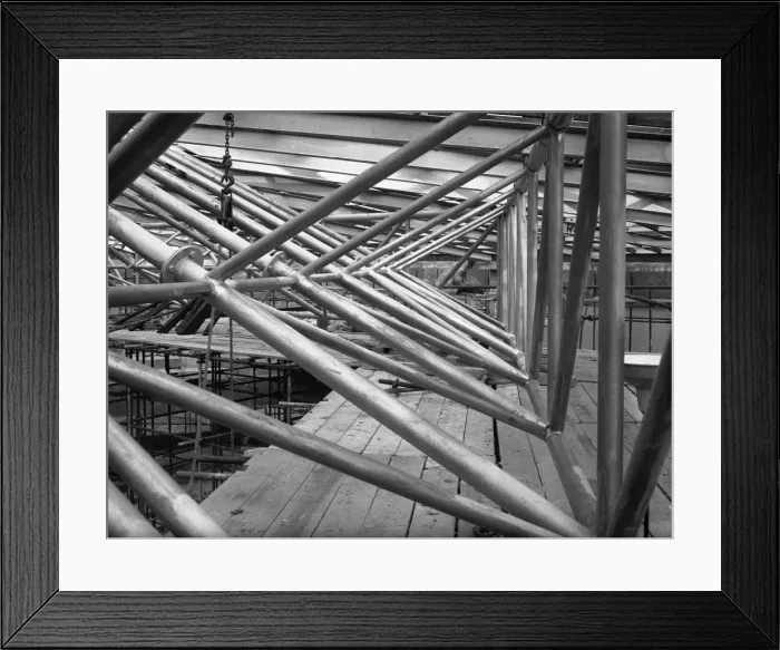 Framed Print : Construction of Chichester Festival Theatre Roof Framed Print : Construction of Chichester Festival Theatre Roof