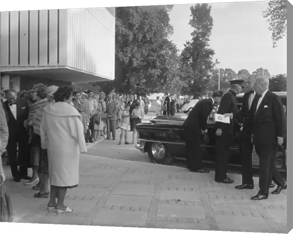 Guests arriving for the opening of Chichester Festival Theatre, 5 July 1962