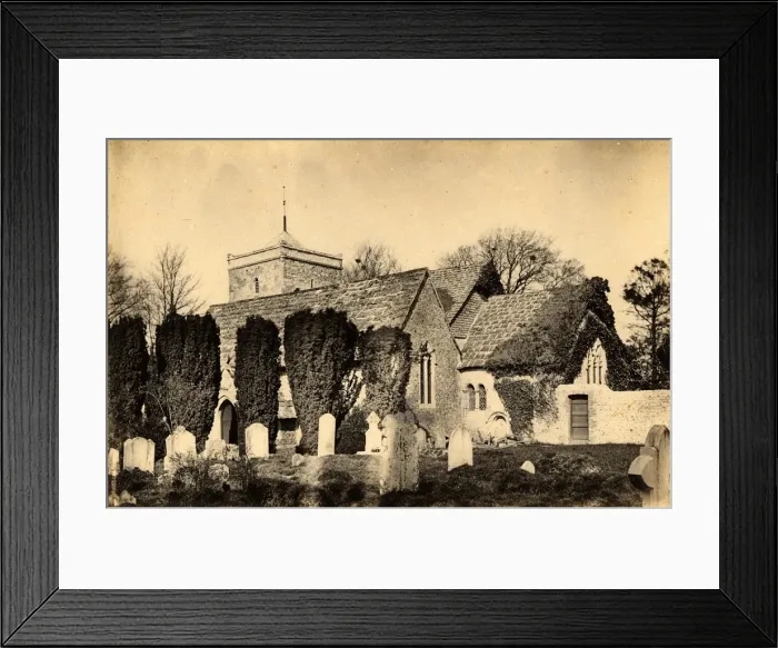 Framed Print : The south side of the church at Beeding, 23 March 1893 Framed Print : The south side of the church at Beeding, 23 March 1893