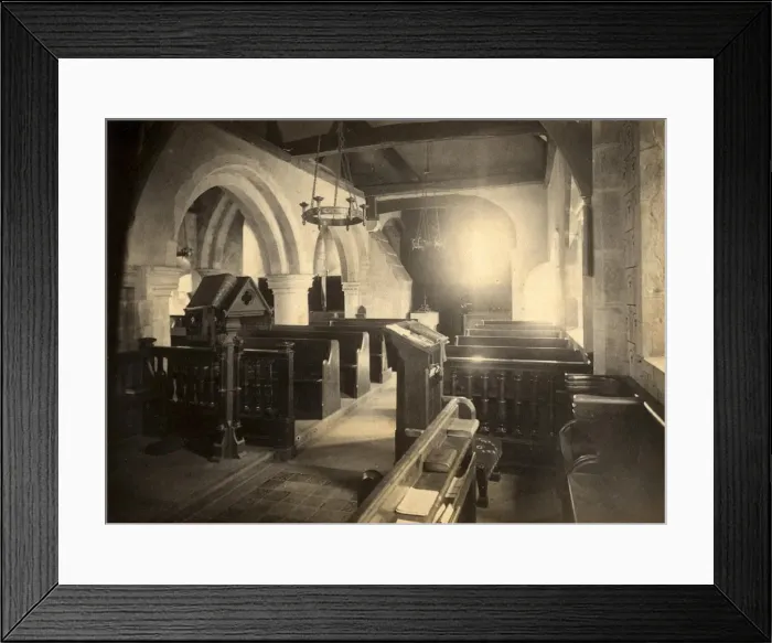 Framed Print : Interior of St James Church, Ashurst, 12 June 1895 Framed Print : Interior of St James Church, Ashurst, 12 June 1895