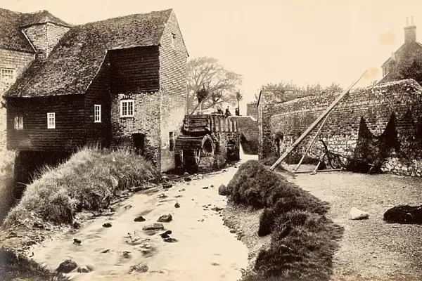 The mill and waterwheel in Bosham, 18 May 1891