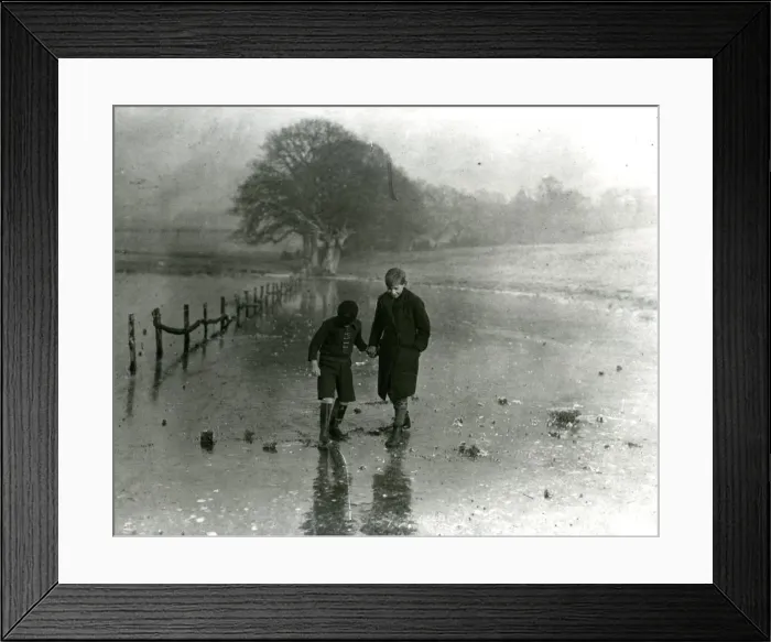 Framed Print : Testing the ice for ice skating Framed Print : Testing the ice for ice skating