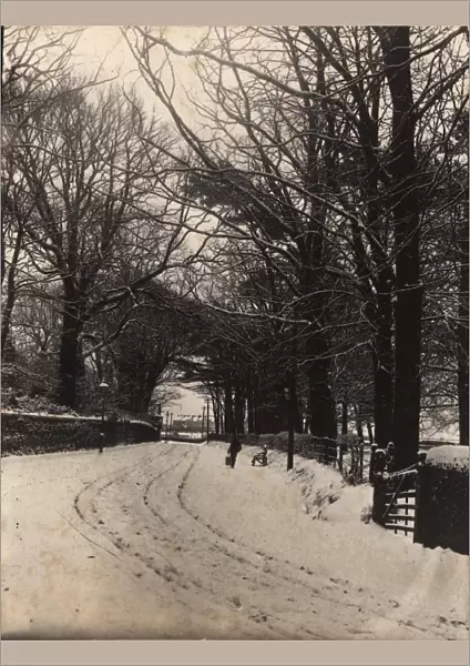 Bognor: Felpham Road under heavy snow, 1900
