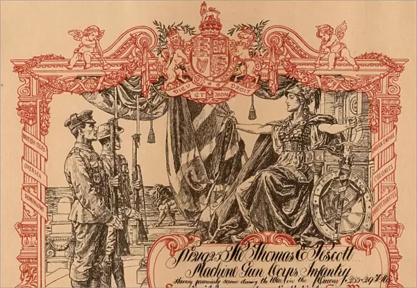 Discharge certificate for No. 121925 Pte Thomas Pescott, Machine Gun Corps Infantry)