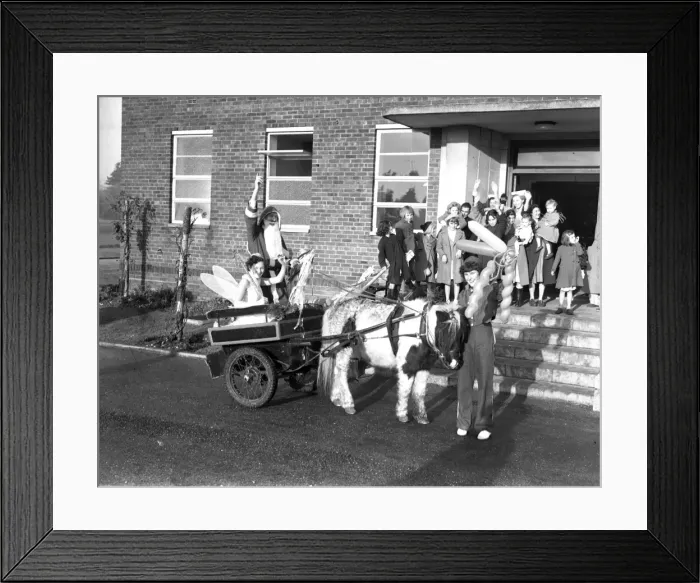 Framed Print : Father Christmas and Fairy delivering presents Framed Print : Father Christmas and Fairy delivering presents