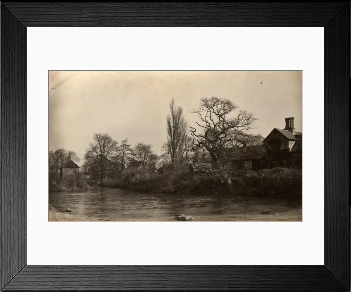 Framed Print : Houses overlooking the river at Ditchling, 11 February 1890 Framed Print : Houses overlooking the river at Ditchling, 11 February 1890