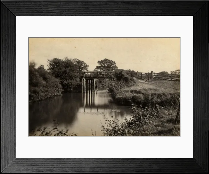 Framed Print : The wooden bridge at Isfield, 26 July 1890 Framed Print : The wooden bridge at Isfield, 26 July 1890