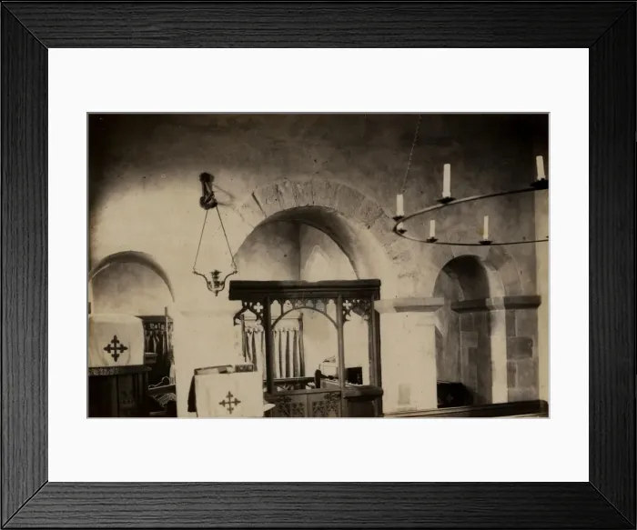 Framed Print : Interior of St Wulfrans Church, Ovingdean, 21 April 1893 Framed Print : Interior of St Wulfrans Church, Ovingdean, 21 April 1893