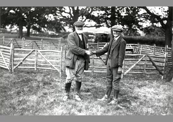 Two gentlemen shaking hands, October 1927