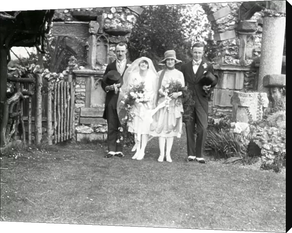 Wedding group at Graffham, 1920s