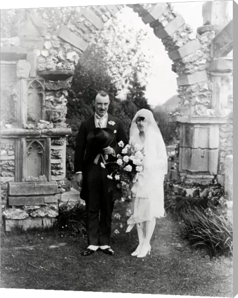 Wedding couple at Graffham, 1920s