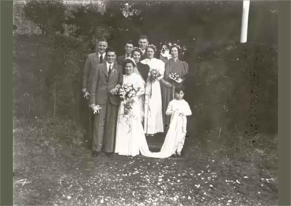 Wedding group in West Sussex, March 1937
