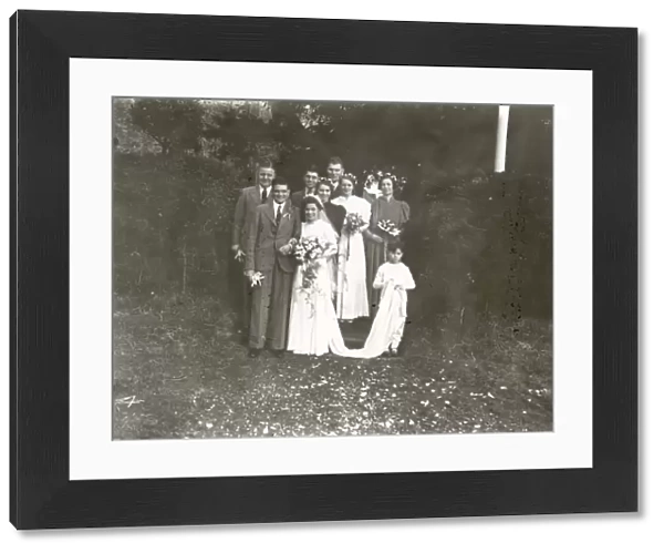 Wedding group in West Sussex, March 1937