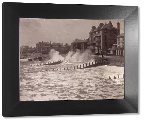 Rough seas at Bognor, 1900