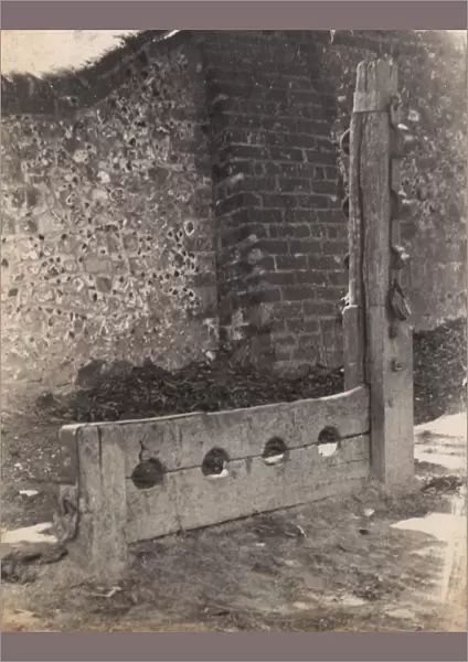 The old village stocks in South Harting, 1905
