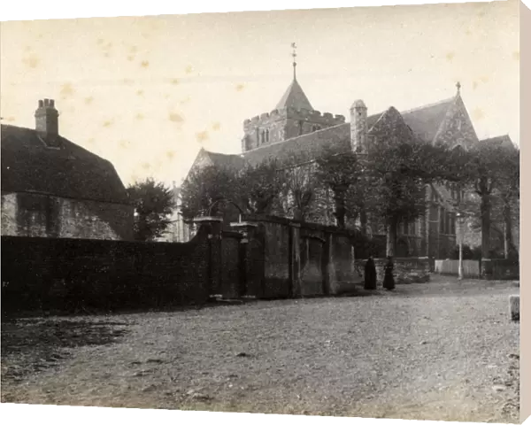 Rye: St Marys church and surrounding buildings, 5 November 1890