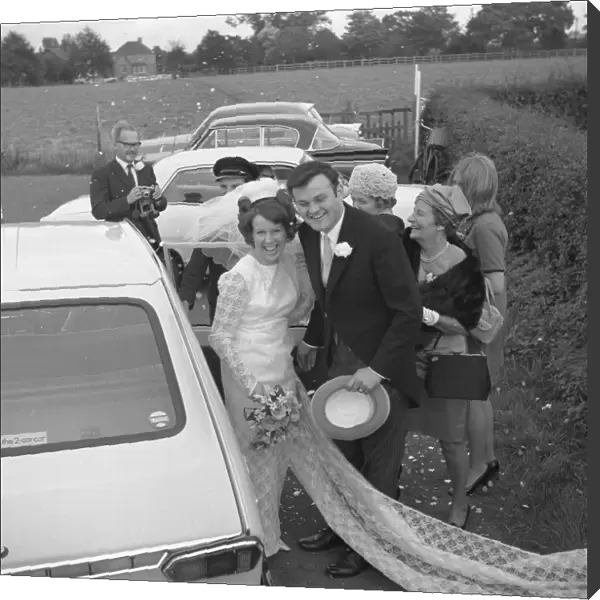 The bridge and groom with guests, 1960s
