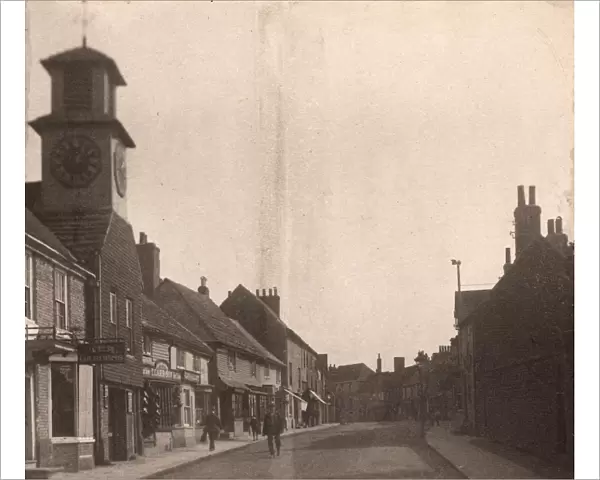 Steyning High Street and clock tower, 1912