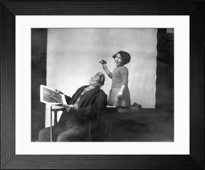 Framed Print : Gentleman and girl with mistletoe Framed Print : Gentleman and girl with mistletoe