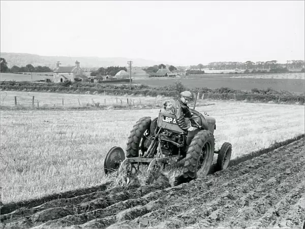 Ploughing-in barley stubble at Duncton