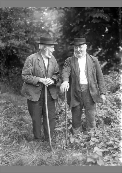 Two elderly country folk in the country at Upperton, Sussex, 1935