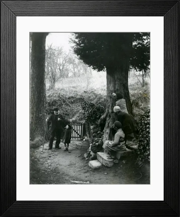Framed Print : Children and country gentleman walking in the countryside, December 1935 Framed Print : Children and country gentleman walking in the countryside, December 1935