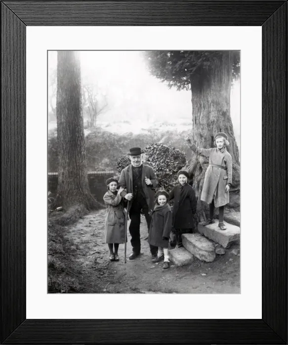 Framed Print : Group of people in holly woods at Upperton, Sussex, December 1935 Framed Print : Group of people in holly woods at Upperton, Sussex, December 1935