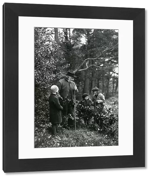 Group gathering holly at Upperton, Sussex, December 1935