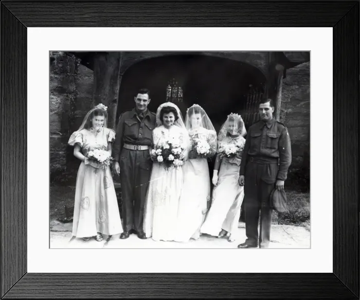 Framed Print : Wedding group at Kirdford, Sussex, 1945 Framed Print : Wedding group at Kirdford, Sussex, 1945