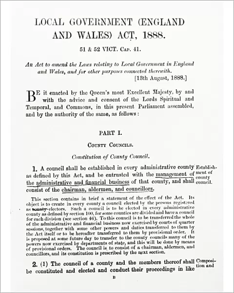 Local Government Act, 1888