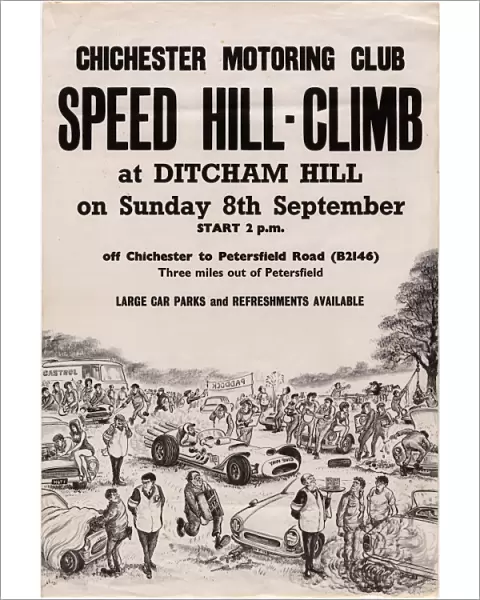 Chichester Motoring Club Speed Hill Climb at Ditcham Hill Poster